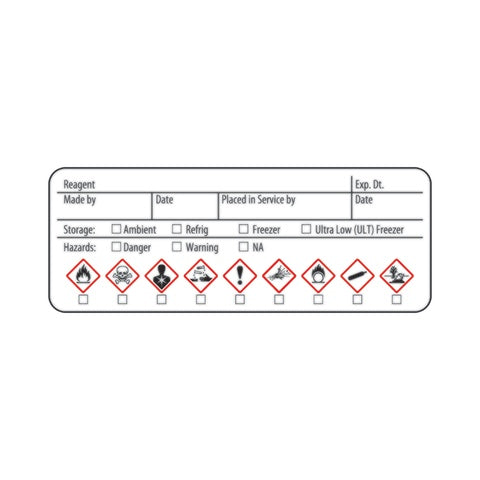 Reagent GHS Label • White • 3"W x 1.13"H