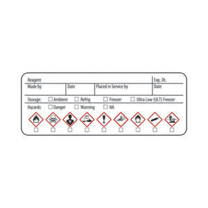 Reagent GHS Label • White • 3"W x 1.13"H