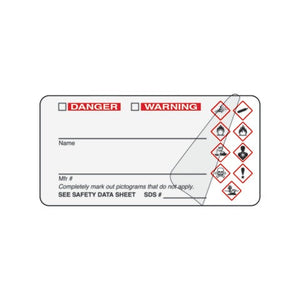 Self-Laminating GHS Label • White • 3"W x 1.5"H