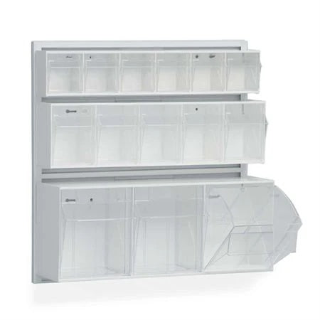 Tilt Bin with Hanger, 3 Bin Unit • 23.5"W x 7.75"D x 9.5"H