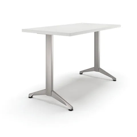 Zori® T-Leg Table with Levelers, 24" x 48" • Zen Grey