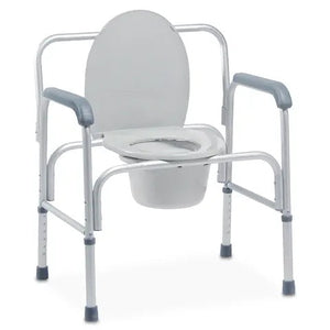 3-in-1 Aluminum Commode, Lumex • With Removable Back Bar • 26.2"W x 27.83"L x 16.73"H