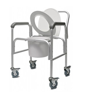 3-in-1 Aluminum Commode, With Backrest • 34"W x 24.5"L x 21"H
