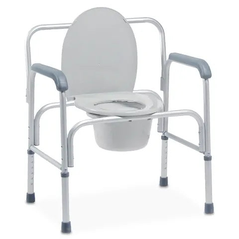 Lumex Silver Collection, 3-in-1 Bariatric Aluminum Commode • 34.25"W x 24.8"L x 18.31"H