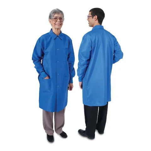 Unisex Long Length Lab Coat • 41"L, Large • Royal Blue