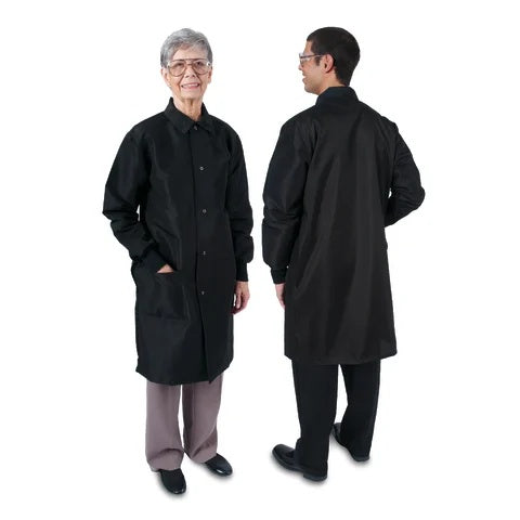 Unisex Long Length Lab Coat • 41"L, X-Large • Black