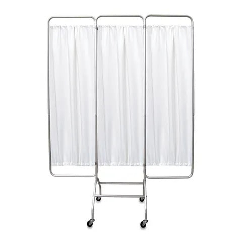 Mobile 3 Section Frame on Casters w/ White Vinyl Panels