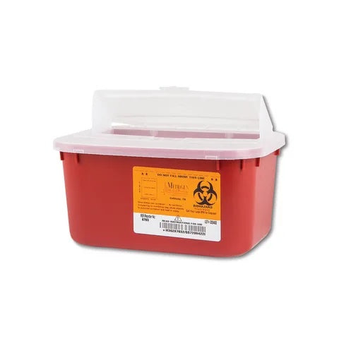 1gal Sharps Container, Red • 24/pk