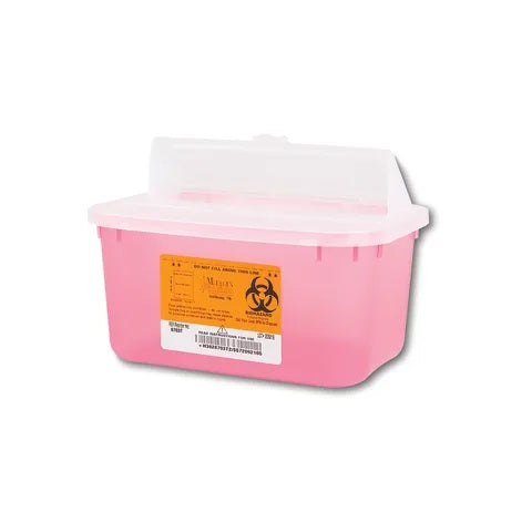 1gal Sharps Container, Translucent Red • 24/pk