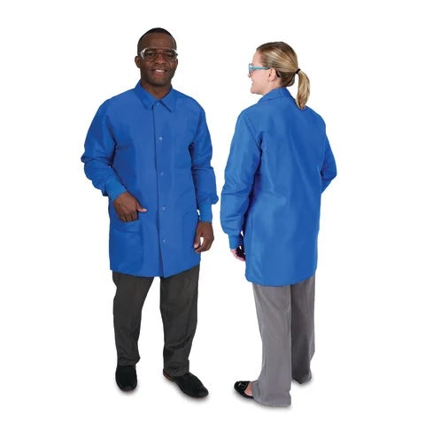 Unisex Mid Length Lab Coat • 34"L, X-Large • Royal Blue