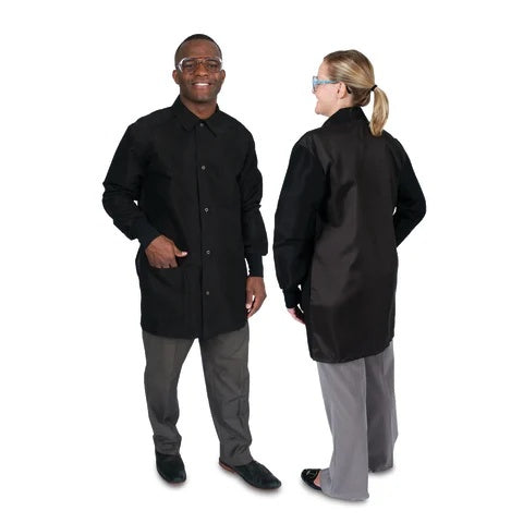 Unisex Mid Length Lab Coat • 34"L, 2X-Large • Black