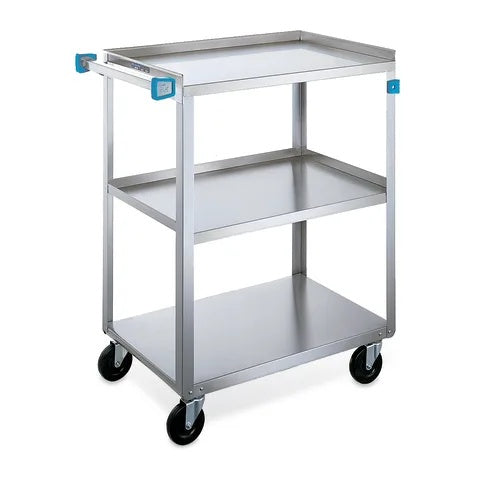 Standard Duty Stainless Steel Carts, 3 Shelves • 16.25"W x 27.5"L x 32.125"H