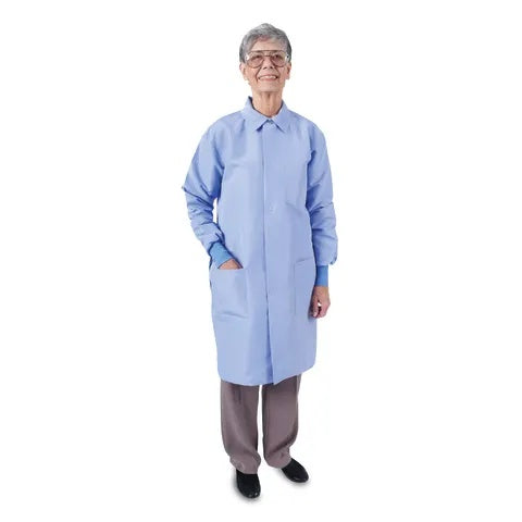 DenLine Protection Plus® UltraLite™ Lab Coat • 5X-Large, Ceil Blue