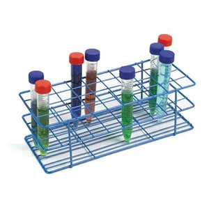 HDPE Coated Wire Rack • 16-20mm Tubes, 40 Wells • 3.9"W x 9.5"L x 3.1"H