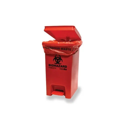 10" x 14" x 19" Touchless Biohazard Waste Step On Bin