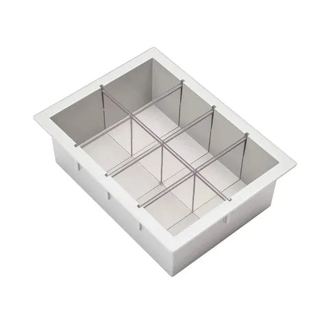 Narrow Pace Cart Accessories, 6" Narrow Tray with 1 Long and 3 Short Dividers