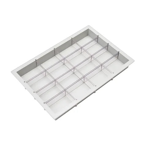 Pace Cart Accessories, 3" Gray Tray with 3 Long and 3 Short Dividers