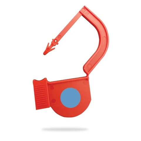 EasyTwist Padlock Security Tray Tags • With Indicator Dot • 21mmL, Red
