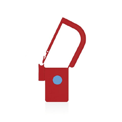 EasyTwist Padlock Security Tray Tags • With Indicator Dot • 32mmL with Large Tab, Red