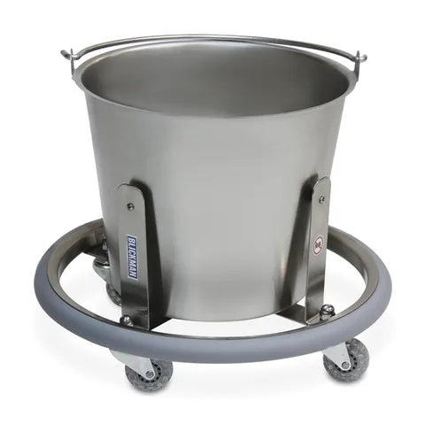 Kickbucket with Wheeled Frame, Stainless Steel