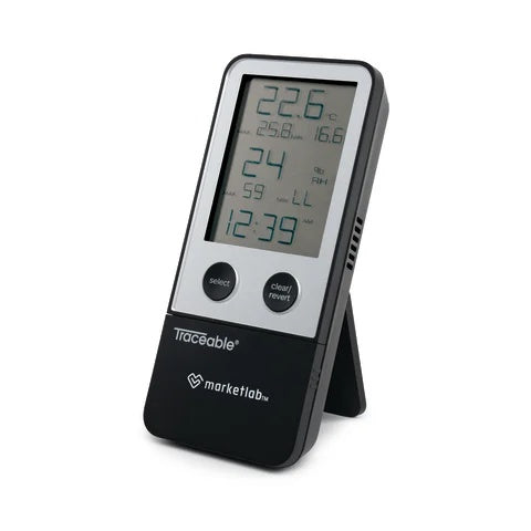 Traceable® Thermohygrometer with Clock