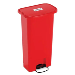 Marketlab Step-On Plastic Waste Receptacles, 13gal • Red