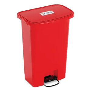 Marketlab Step-On Plastic Waste Receptacles, 18gal • Red