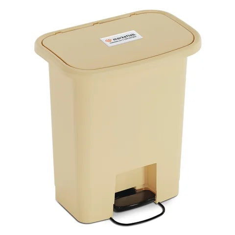 Marketlab Step-On Plastic Waste Receptacles, 8gal • Beige