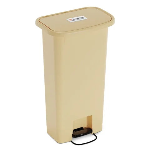 Marketlab Step-On Plastic Waste Receptacles, 13gal • Beige