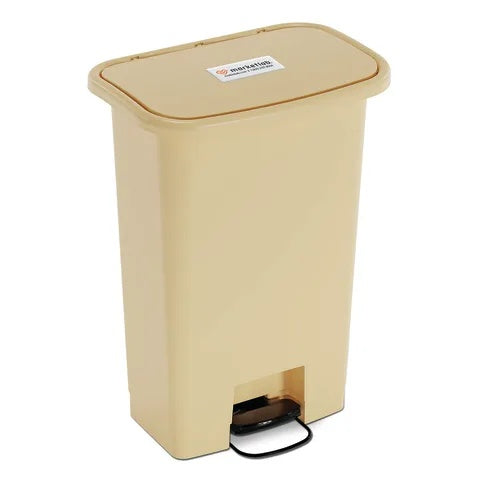 Marketlab Step-On Plastic Waste Receptacles, 18gal • Beige