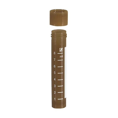 Tube with Screw Cap and Skirted Base • 10mL • 79x16mm • Brown