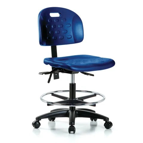Handle Back Task Chair, Polyurethane Blue