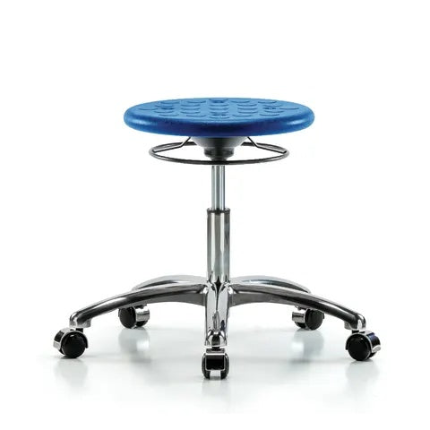 Desk-Height Cleanroom Stool • 24"W x23"D x 16.25"-21.5"H, Blue
