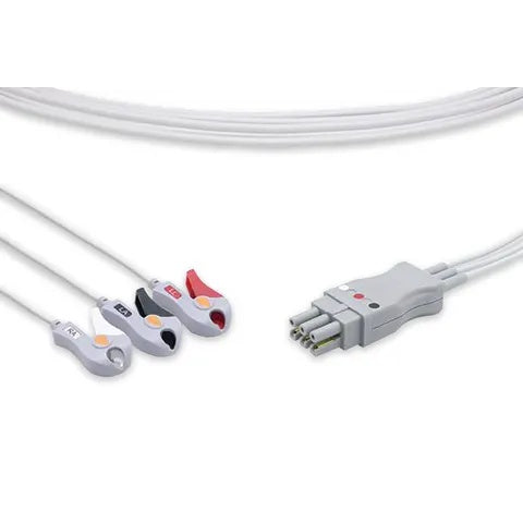 Essential Reusable ECG Leadwires Datex Ohmeda, 3 Lead Pinch
