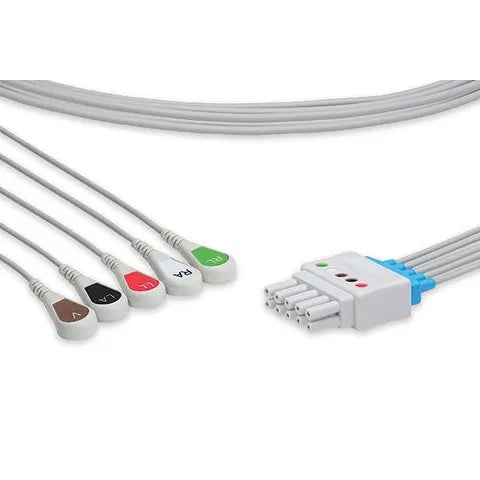 Essential Reusable ECG Leadwires Spacelabs, 5 Lead Snap