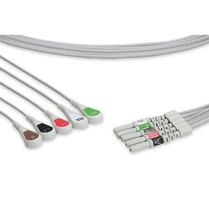 Essential Reusable ECG Leadwires DIN, 5 Lead Snap