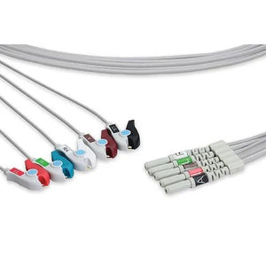 Essential Reusable ECG Leadwires DIN, 5 Lead Pinch