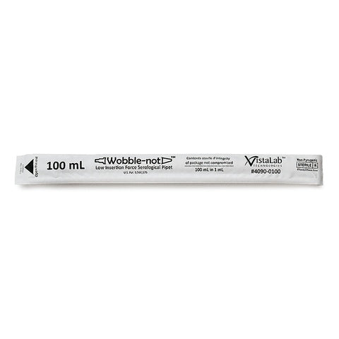 Wobble-Not Serological Pipet, 100mL • Individually Wrapped (paper/plastic)