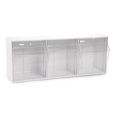 Tilt Bins for Insight® Modular Cart with Backboard, 3-Bin • 21"W x 6"D x 8.5"H