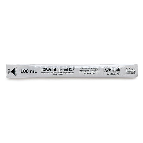 Wobble-Not Serological Pipet, 100mL • Individually Wrapped (plastic/plastic)