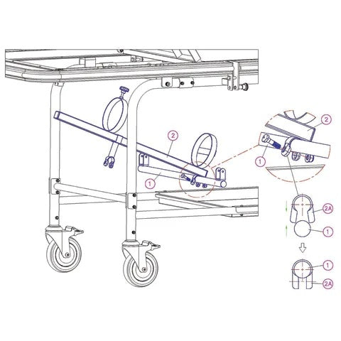Transport Gurney, O2 Holder