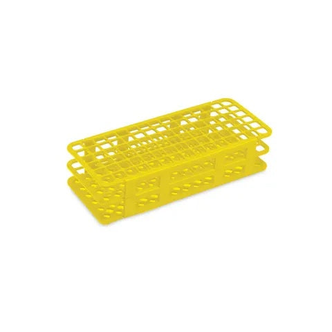 90-Place Tube Rack for 13mm Tubes • 9.6"L x 4.1"W x 2.5"H • Yellow