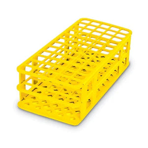 60-Place Tube Rack for 16mm Tubes • 9.6"L x 4.1"W x 2.8"H • Yellow