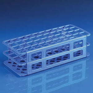 40-Place Tube Rack for 20mm Tubes • 9.6"L x 4.1"W x 2.8"H • Blue
