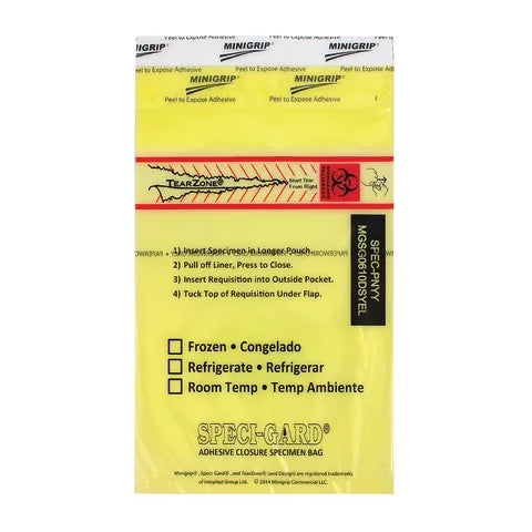 Biohazard Bag • 6"W x 10"H • Yellow