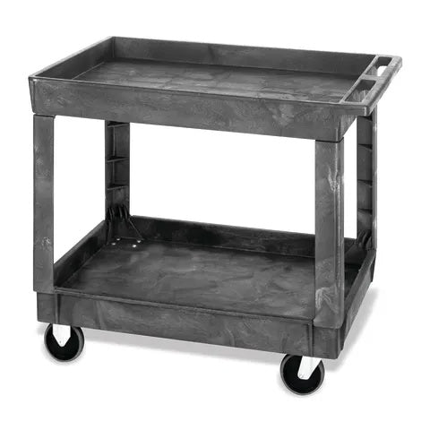 Polymer Utility Carts with Raised Sides, Large 2-Shelf • 26"W x 40"L x 32.5"H