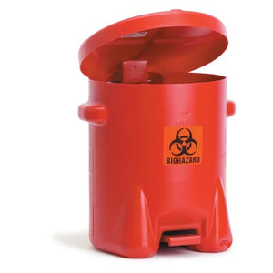 Polyethylene Biohazard Can, 14gal • 18"W x 22"D x 21"H