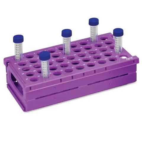 Pop-Up Rack, For 15mL Tubes • Purple • Holds 45