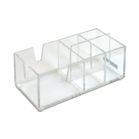 Marketlab Small Acrylic Wipe Organizer, With Extra Compartments • 8.5"W x 4.5"D x 3.25"H