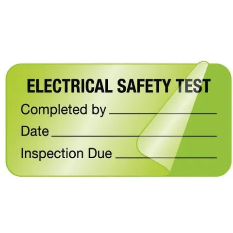 Electrical Safety Test Labels • Self-laminating • 2"W x 1"H